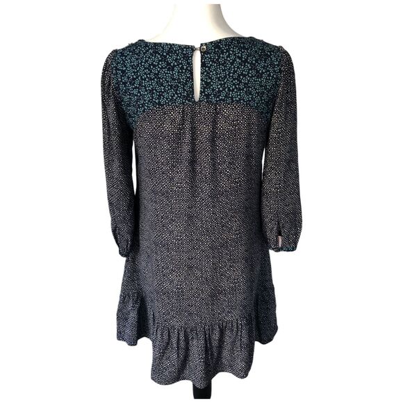 Anthropologie Holding Horses Boho Short Blue Floral Geo Print Pockets Dress Sz 0 - Picture 4 of 14